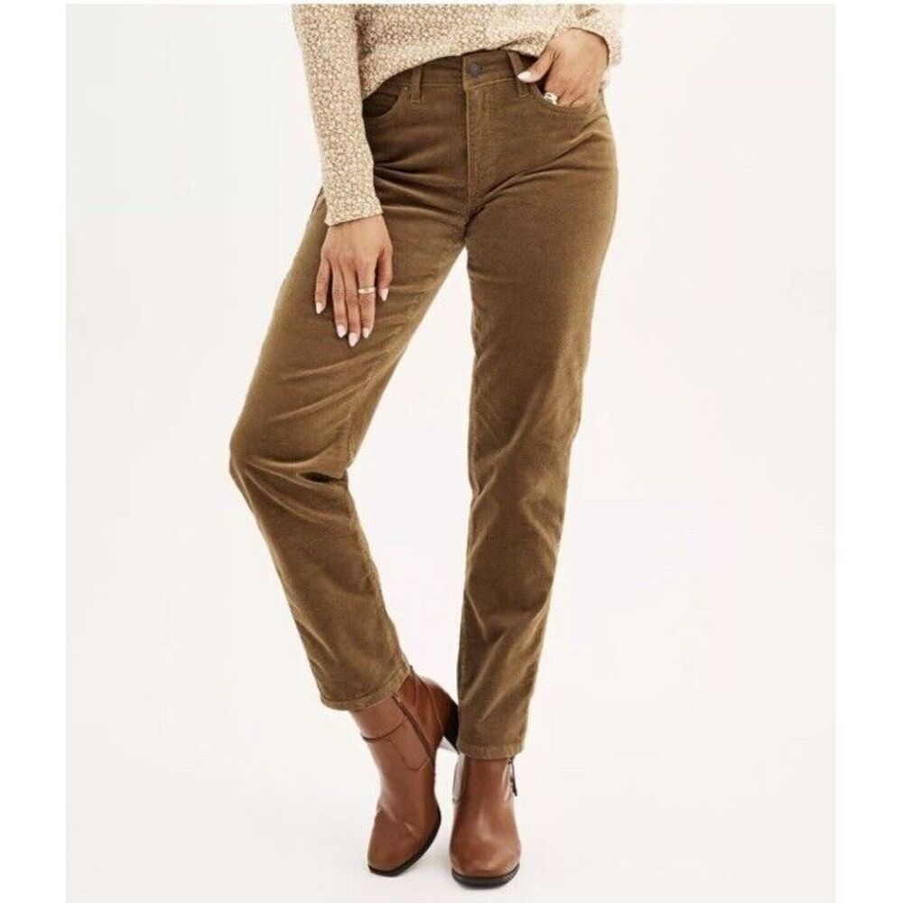 Vintage Size 12/34 Chaps Corduroy Pants Women's Brown Tan Bootcut Stretchy 30"‎